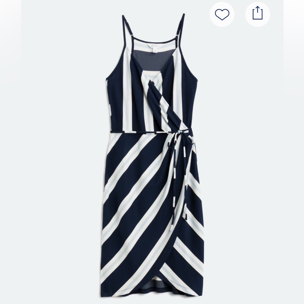 41 Hawthorn Annora Blue and White Faux Wrap Jersey Dress